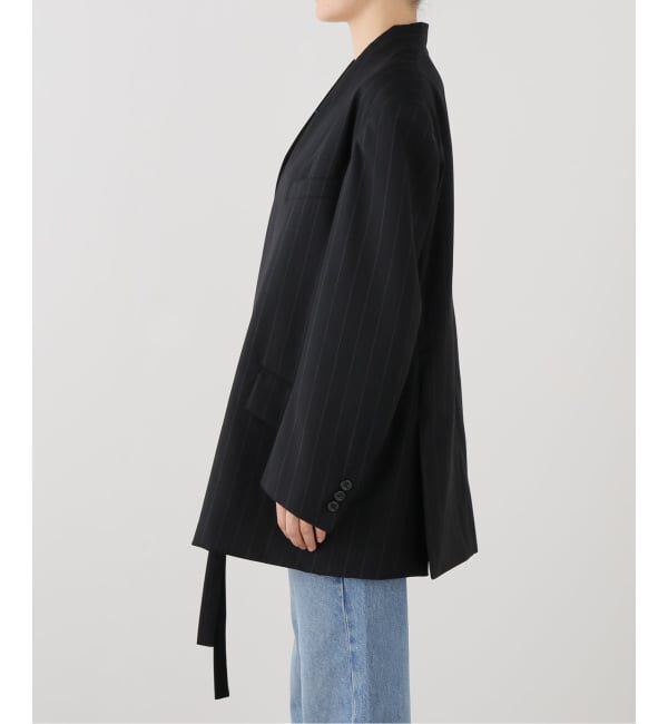 NOBLE「UJOH/ウジョー W Belt 2BS JKT」|ノーカラージャケット|