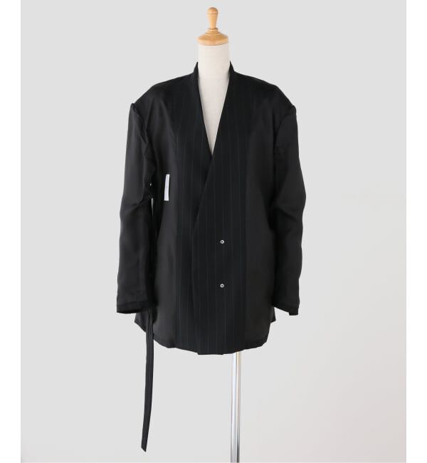 NOBLE「UJOH/ウジョー W Belt 2BS JKT」|ノーカラージャケット|