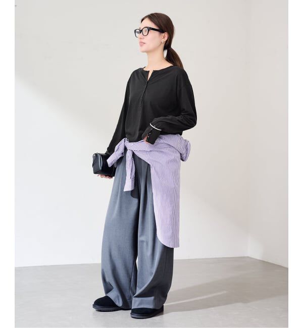 FRAMeWORK「≪予約≫ヘンリーネックロングスリーブ」|Tシャツ・カットソー|