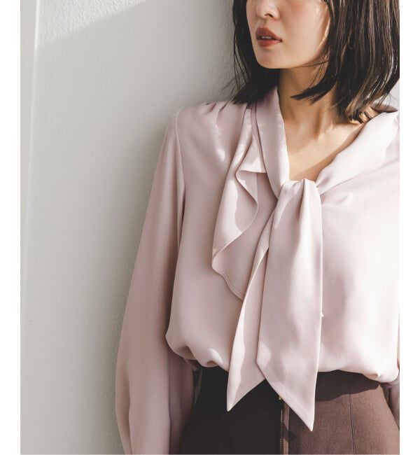 NOBLE「《WEB＆一部店舗限定追加予約》ロイヤルサテンボウタイブラウス2」|シャツ・ブラウス|
