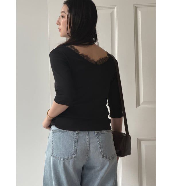  「【洗える】レース2WAYプルオーバー」|Tシャツ・カットソー|