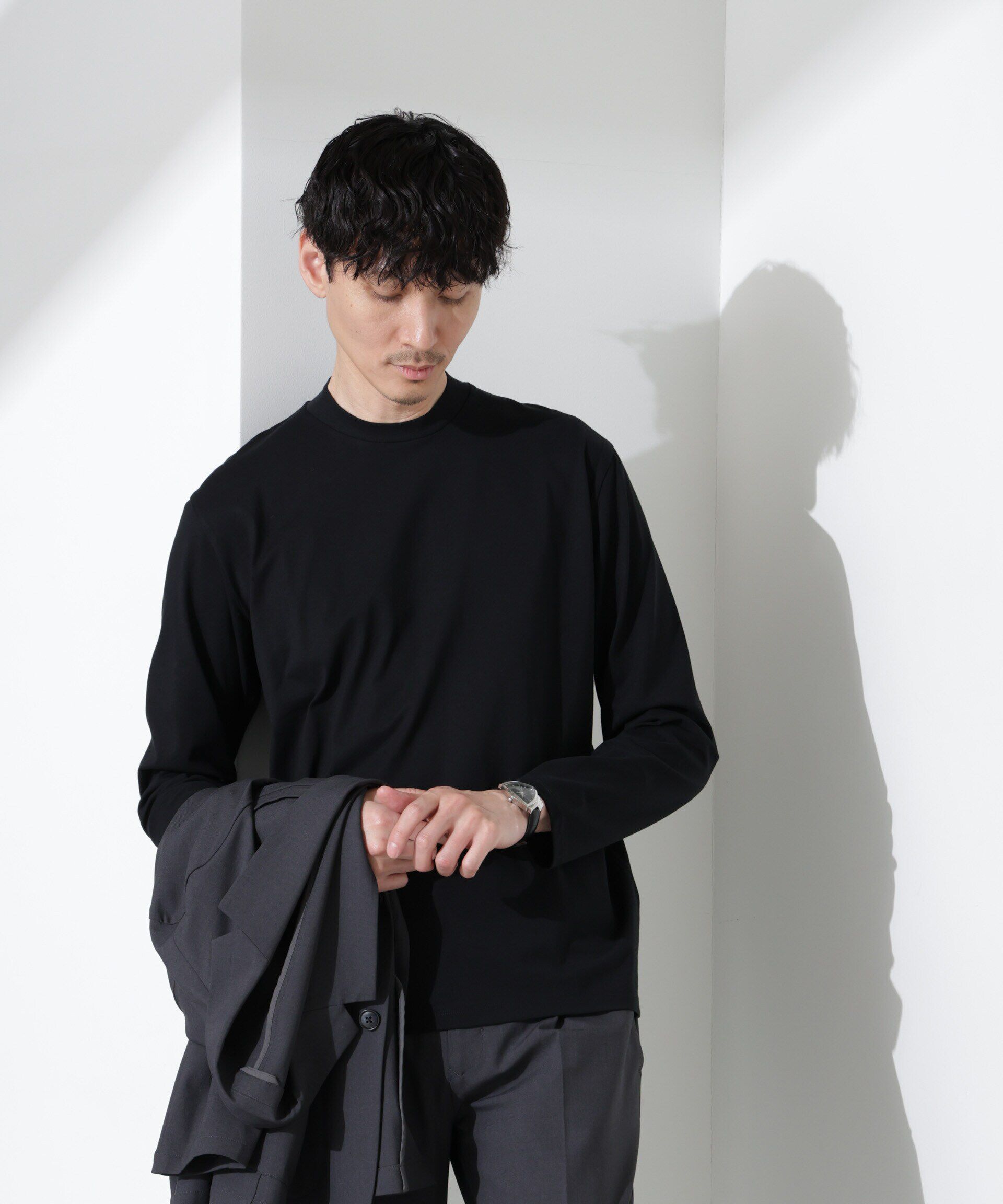NANO universe「ジャケT(R) クルーネック 長袖」|Tシャツ・カットソー|
