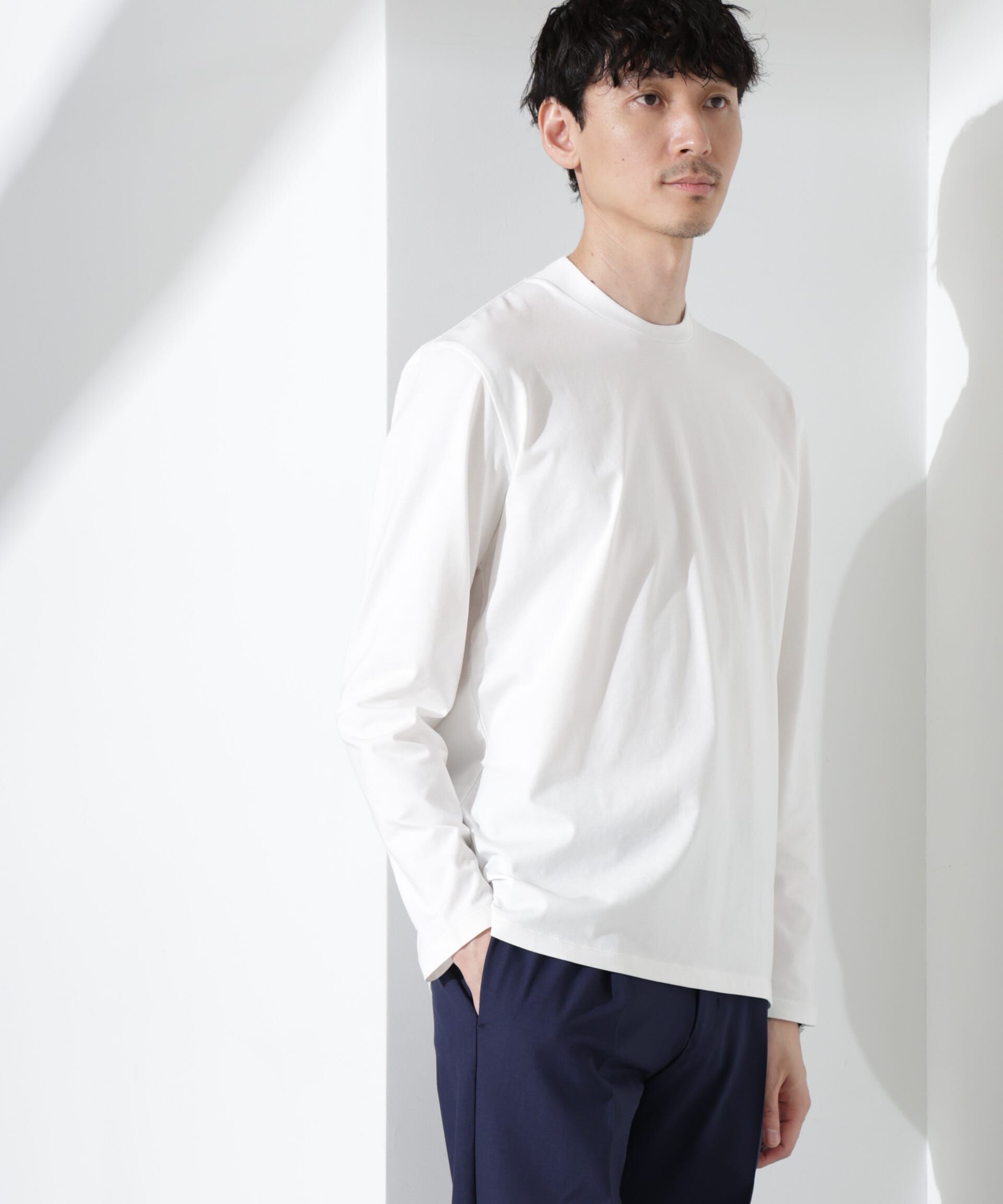 NANO universe「ジャケT(R) クルーネック 長袖」|Tシャツ・カットソー|ホワイト