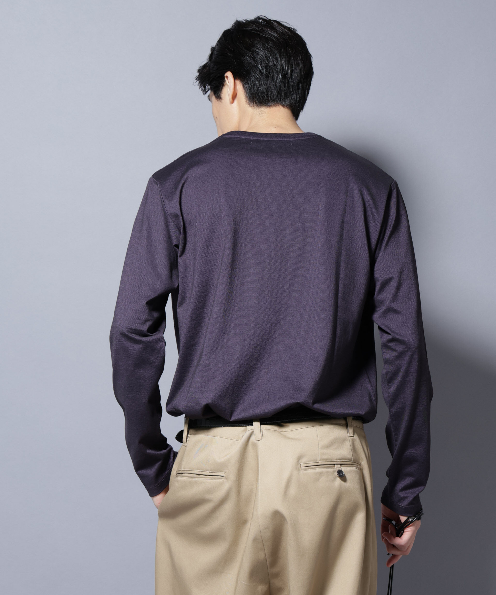 NANO universe「ソラーロライトストレッチクルーネックTシャツ 長袖」|Tシャツ・カットソー|