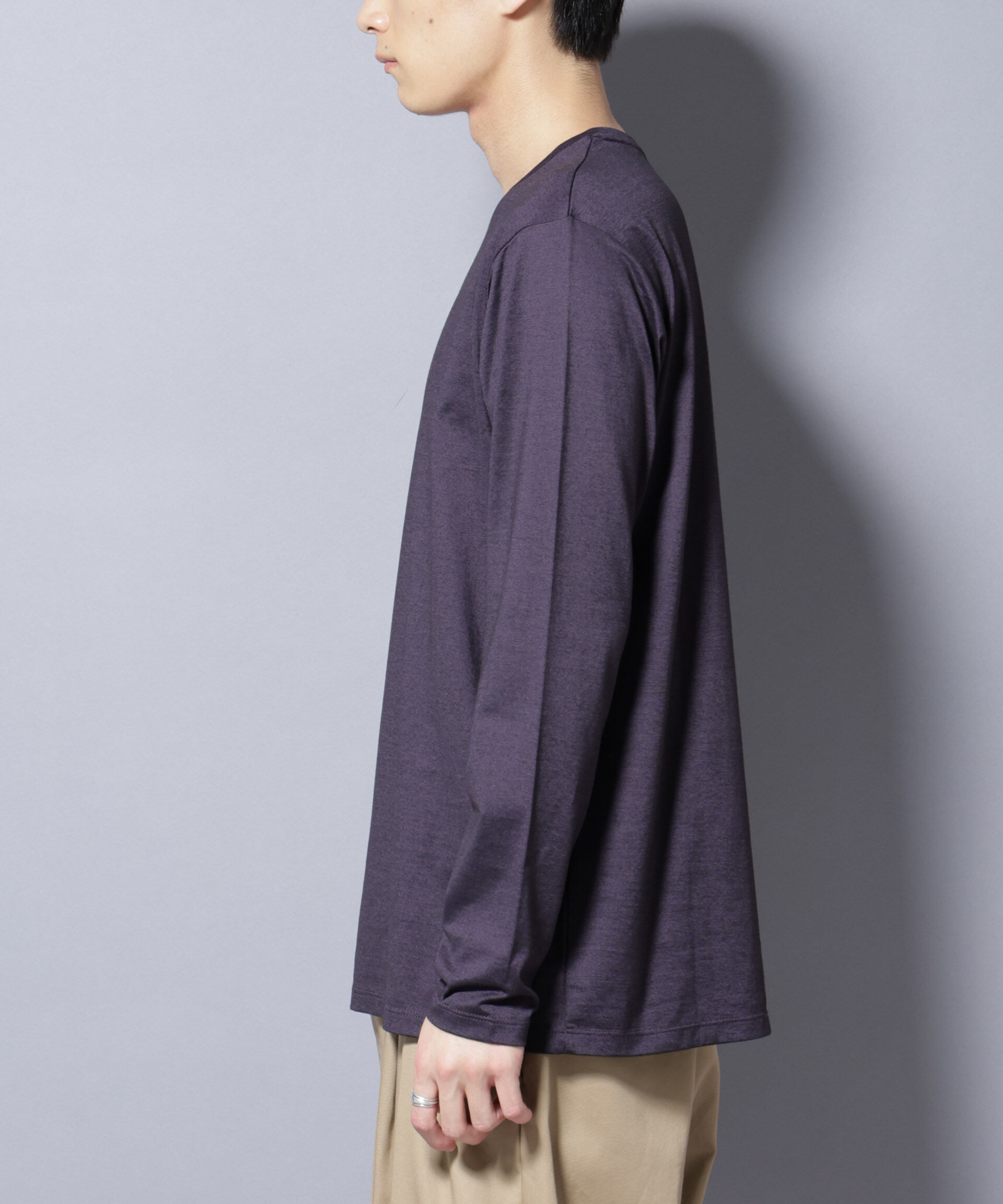 NANO universe「ソラーロライトストレッチクルーネックTシャツ 長袖」|Tシャツ・カットソー|