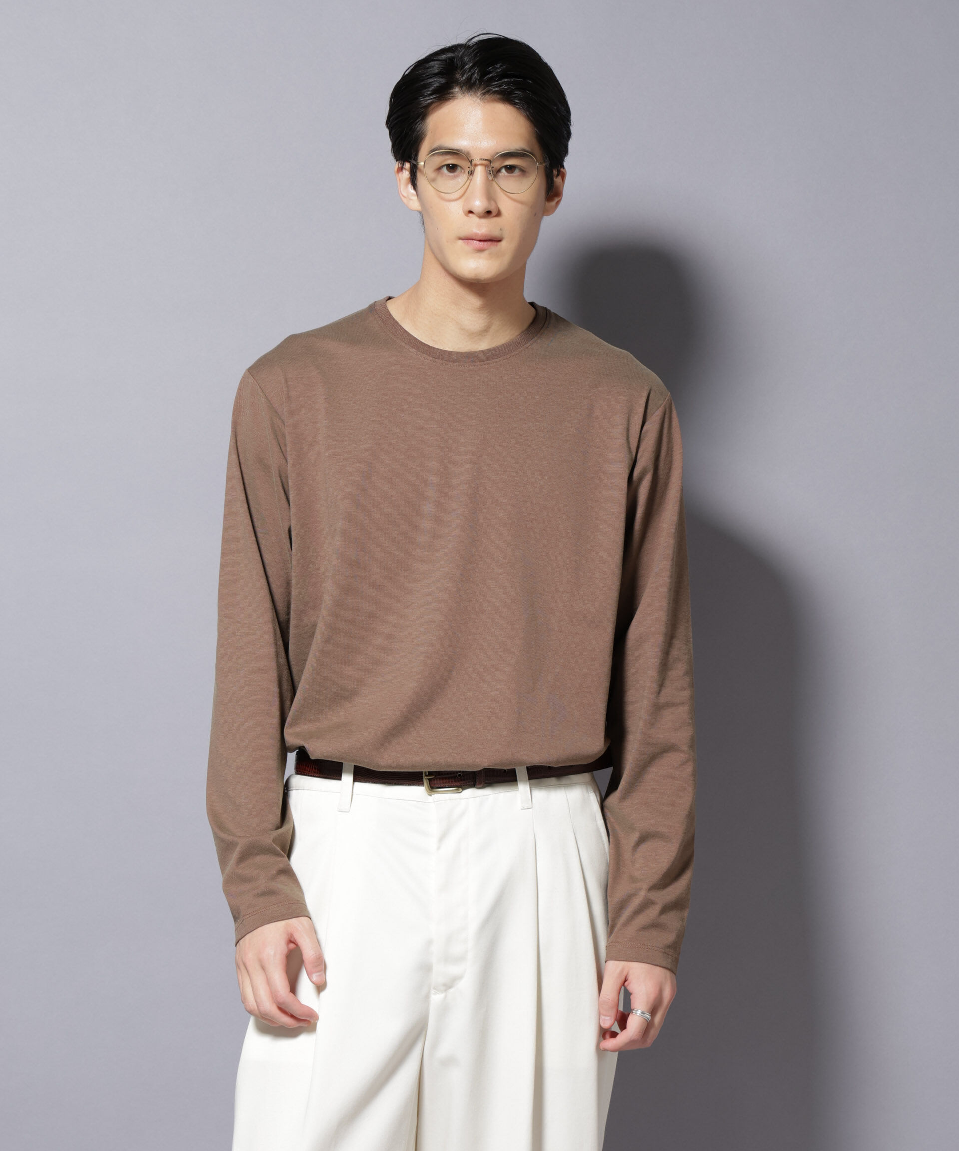 NANO universe「ソラーロライトストレッチクルーネックTシャツ 長袖」|Tシャツ・カットソー|