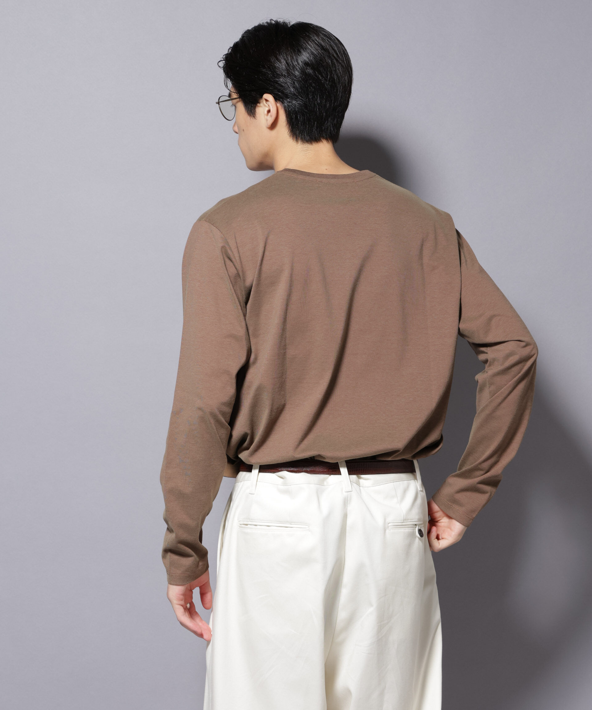 NANO universe「ソラーロライトストレッチクルーネックTシャツ 長袖」|Tシャツ・カットソー|