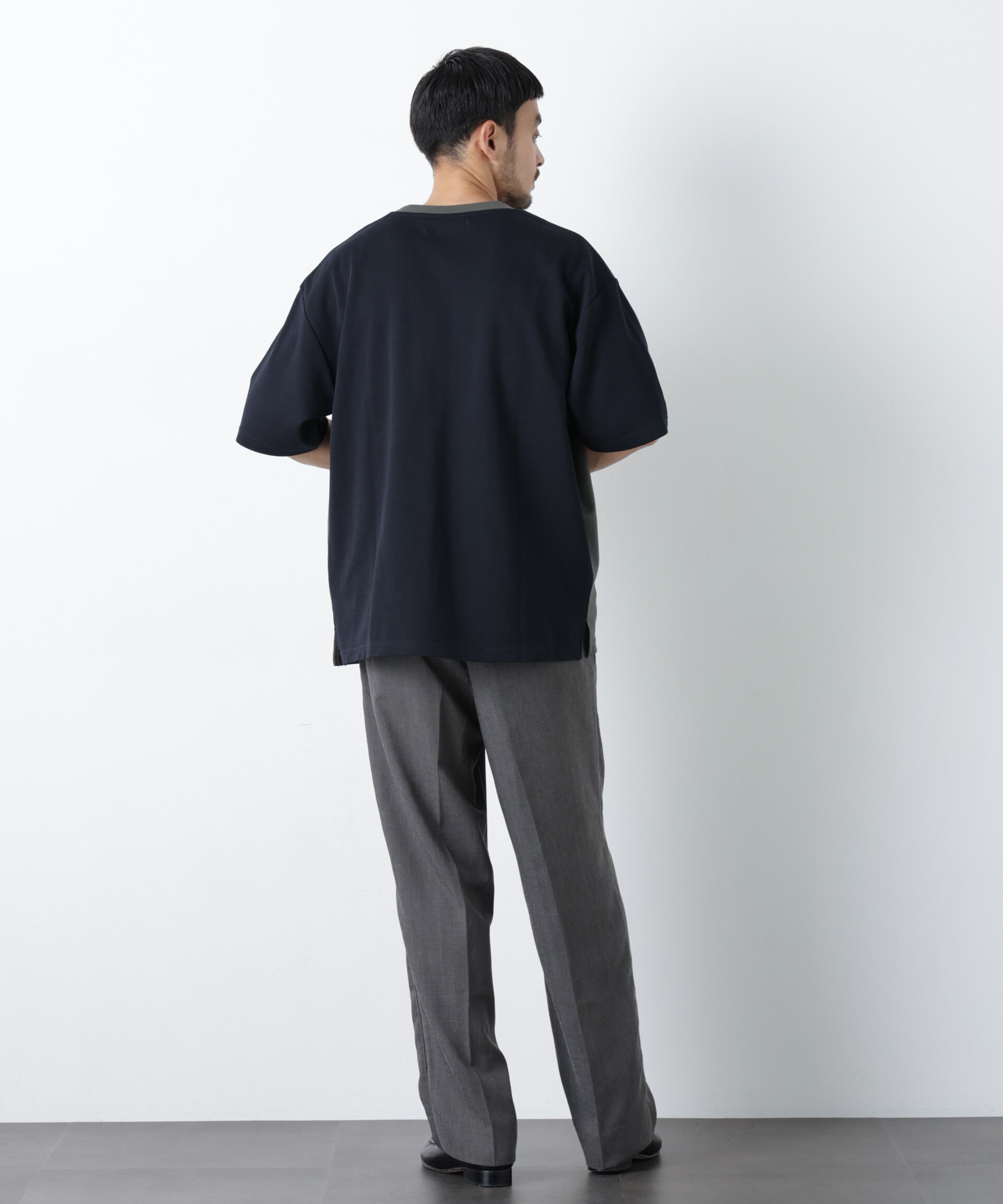 nano･universe「2トーンシルケット切り替えTシャツ 半袖」|Tシャツ・カットソー|