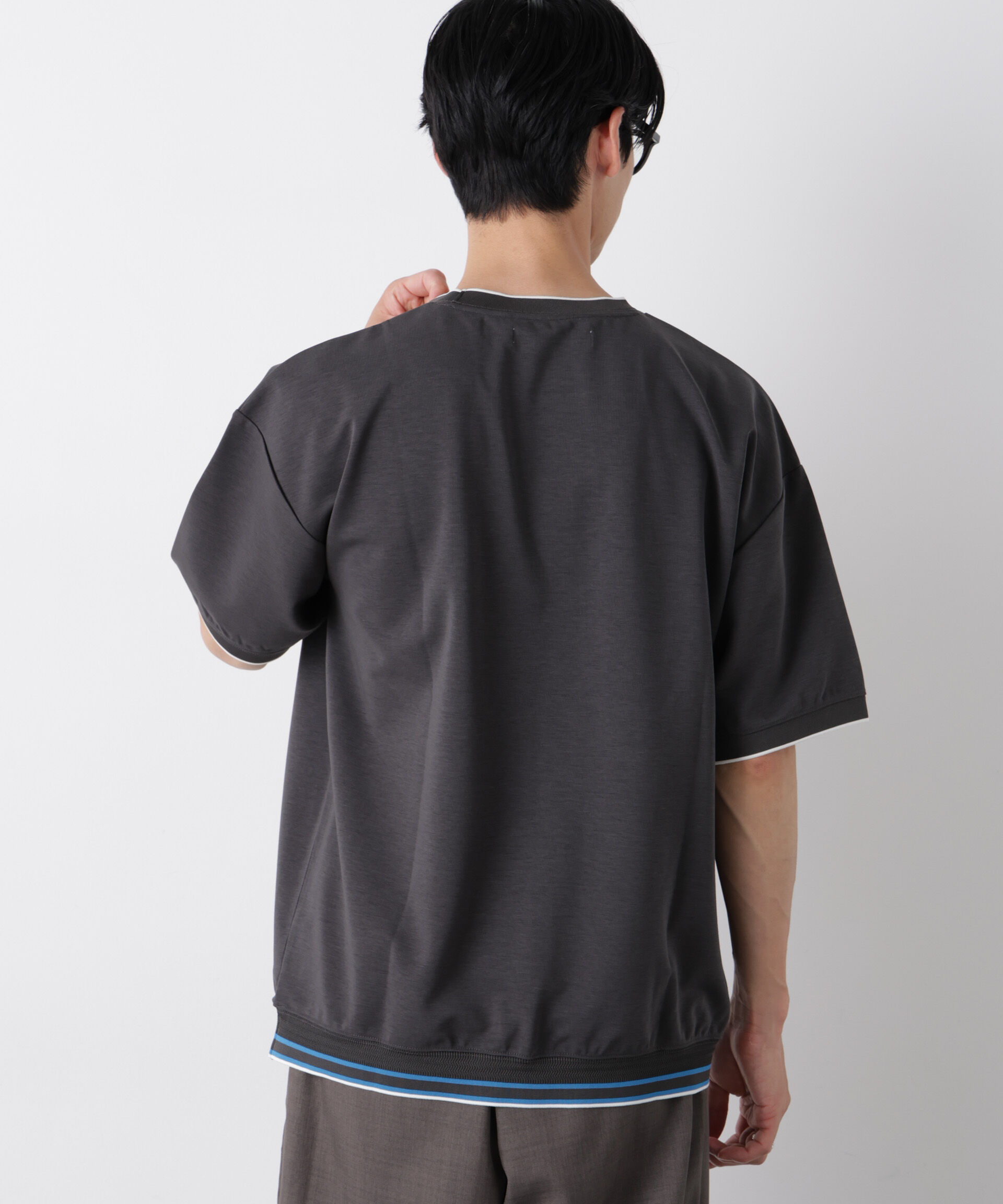 NANO universe「リブスムースTシャツ 半袖」|Tシャツ・カットソー|