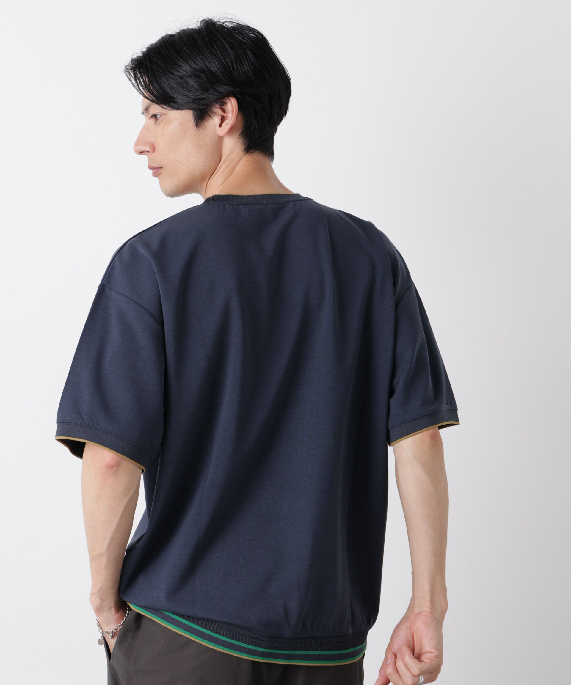 NANO universe「リブスムースTシャツ 半袖」|Tシャツ・カットソー|