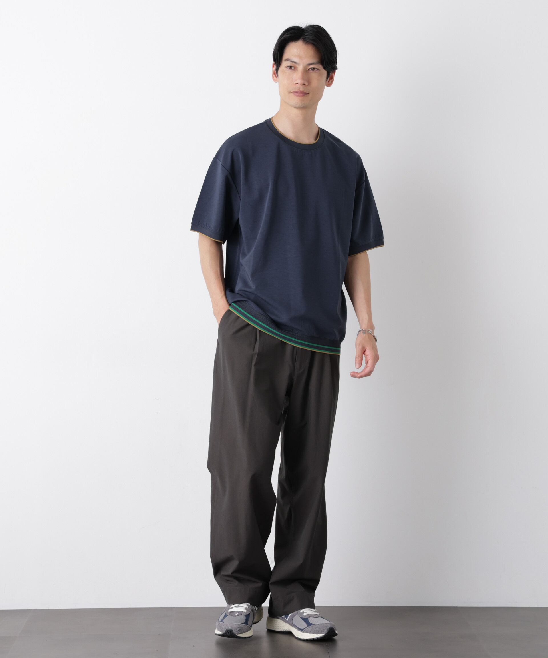 NANO universe「リブスムースTシャツ 半袖」|Tシャツ・カットソー|