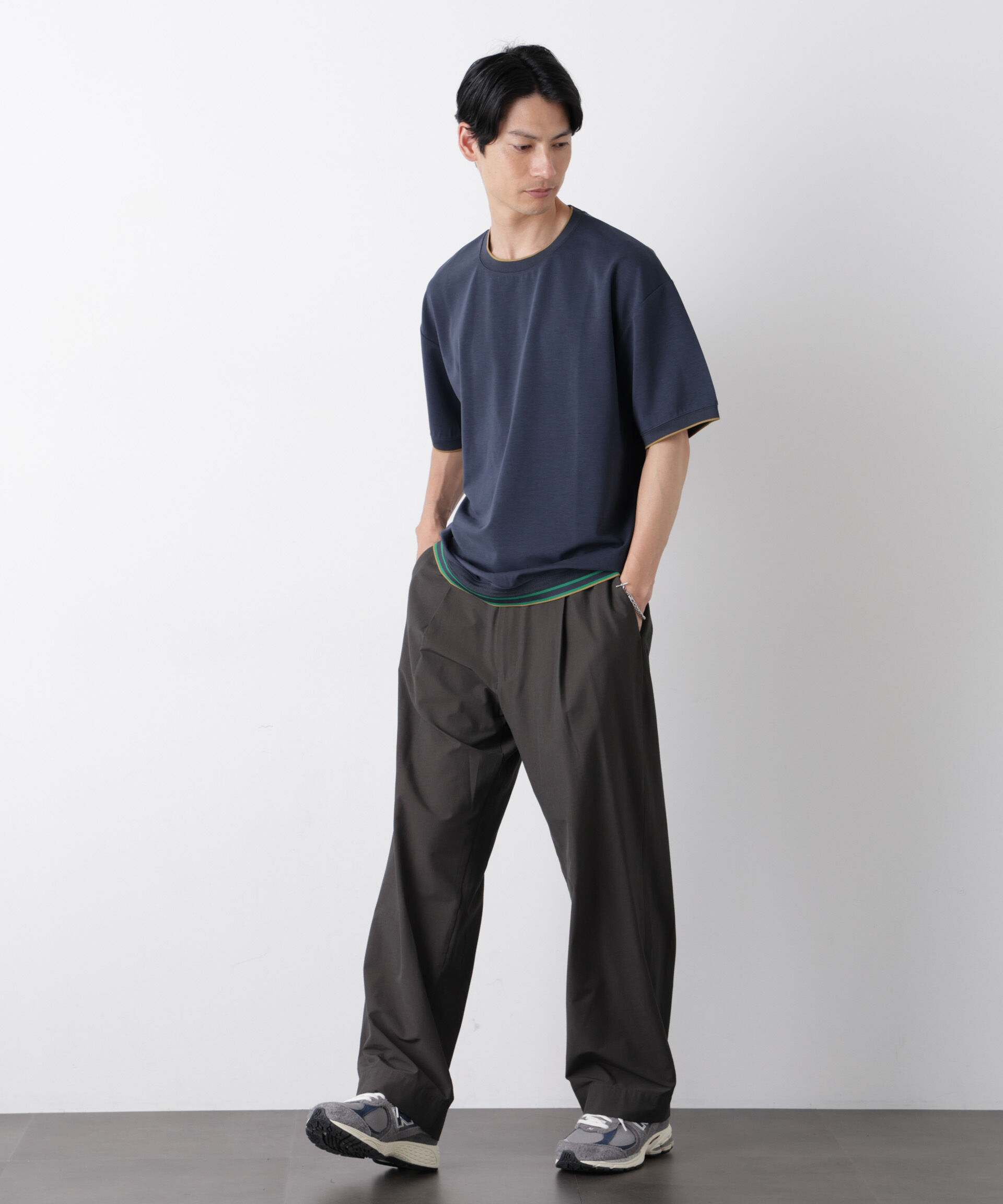 NANO universe「リブスムースTシャツ 半袖」|Tシャツ・カットソー|