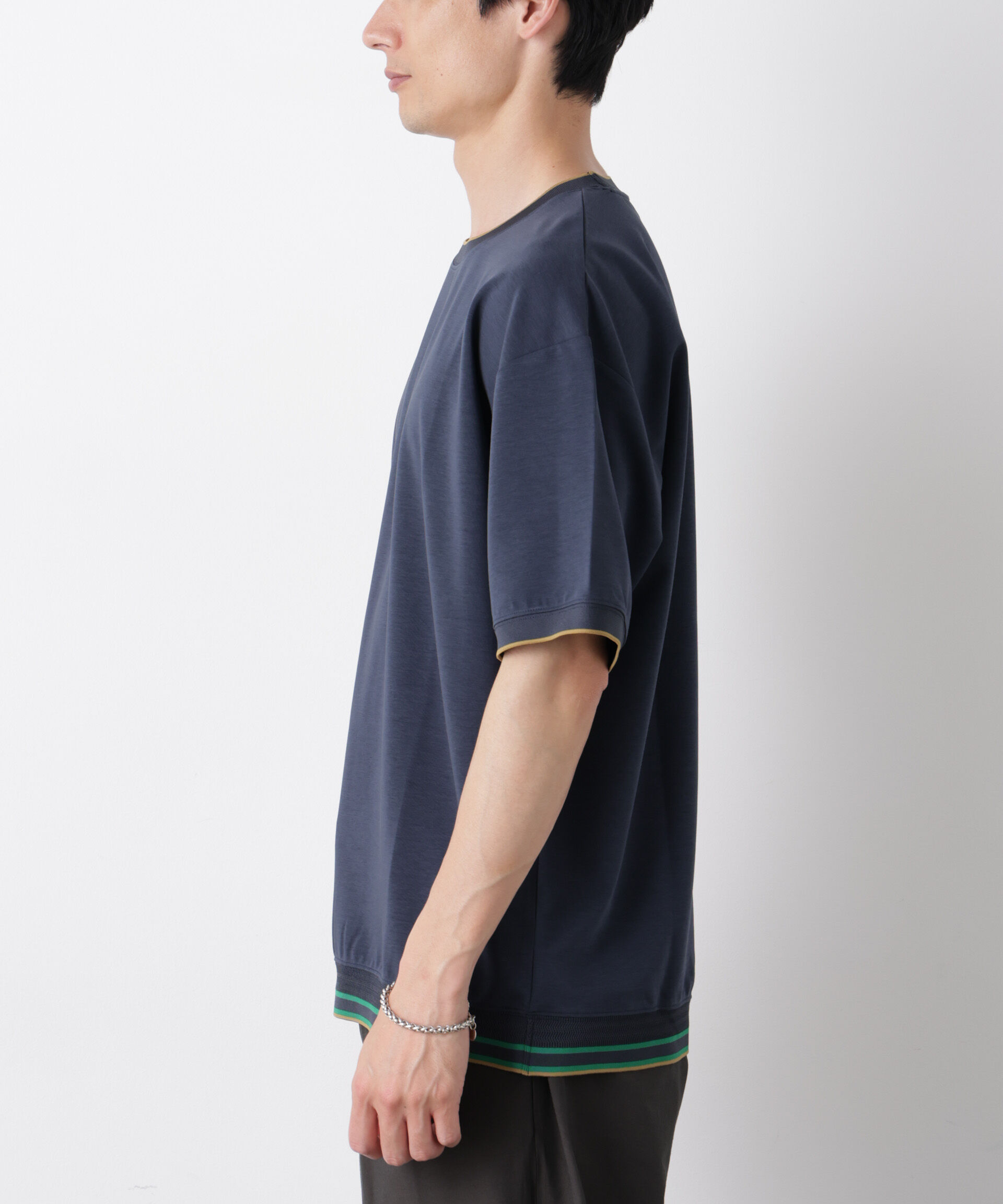 NANO universe「リブスムースTシャツ 半袖」|Tシャツ・カットソー|