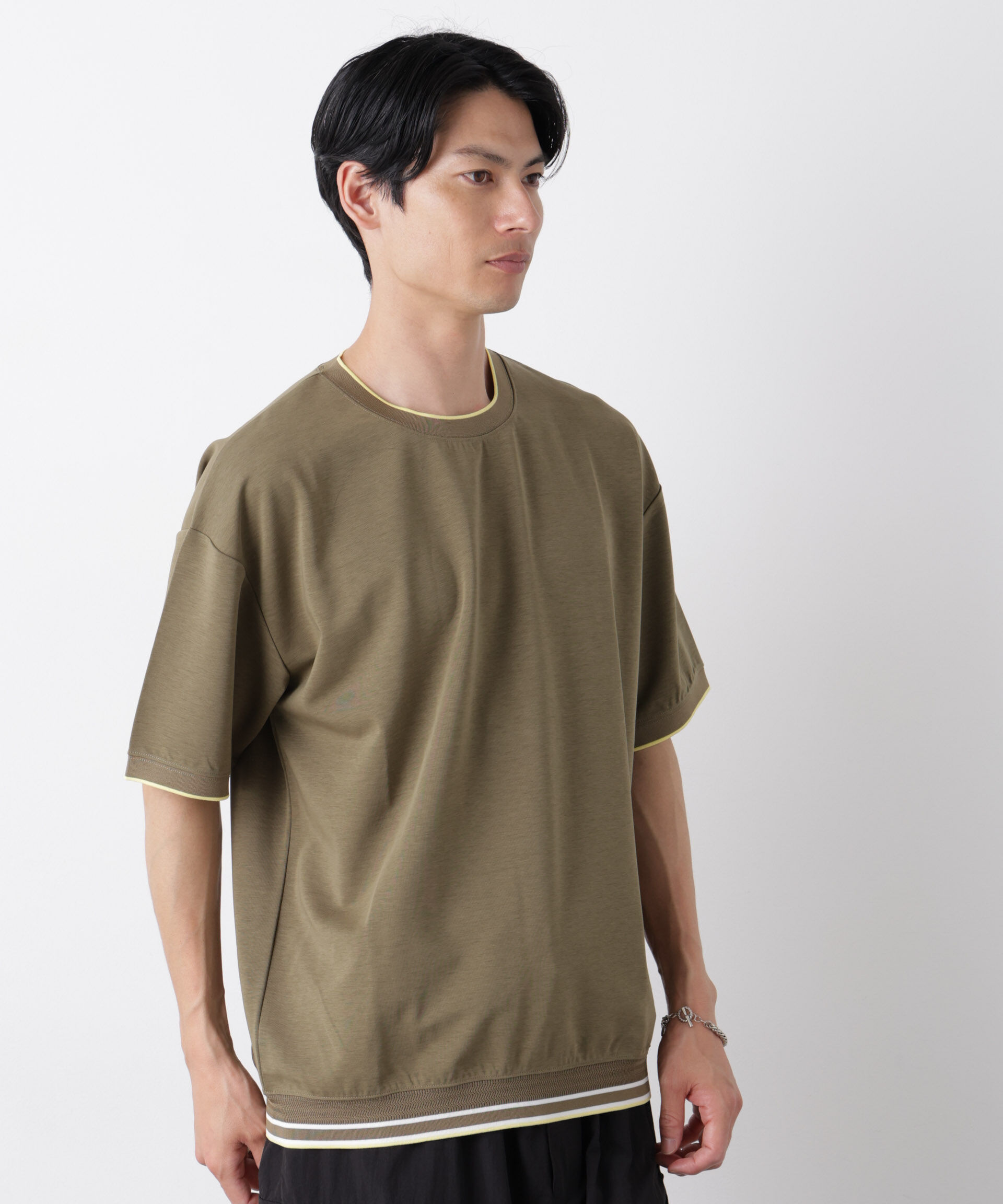 NANO universe「リブスムースTシャツ 半袖」|Tシャツ・カットソー|