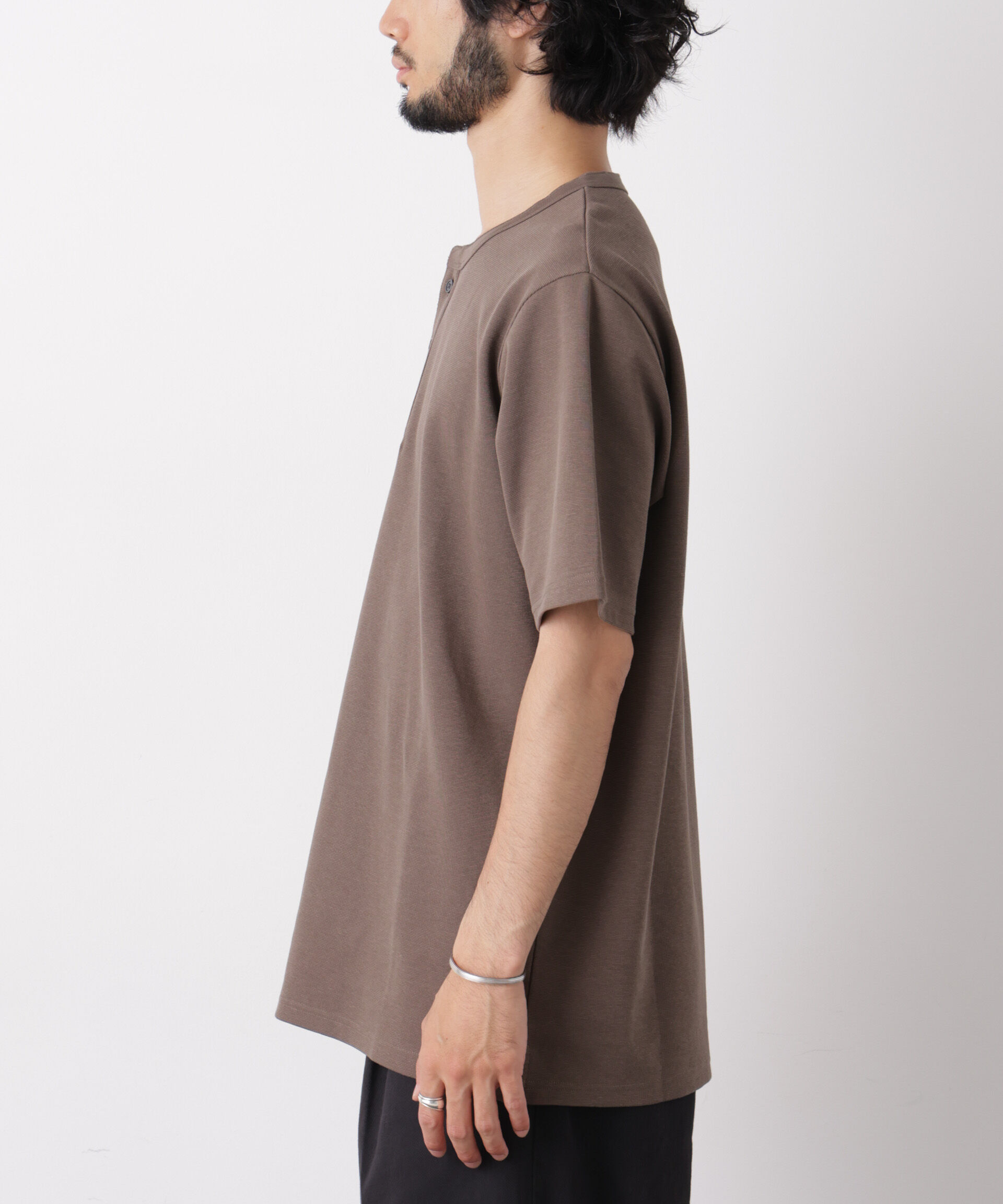 NANO universe「60サーフニットヘンリーTシャツ 半袖」|Tシャツ・カットソー|