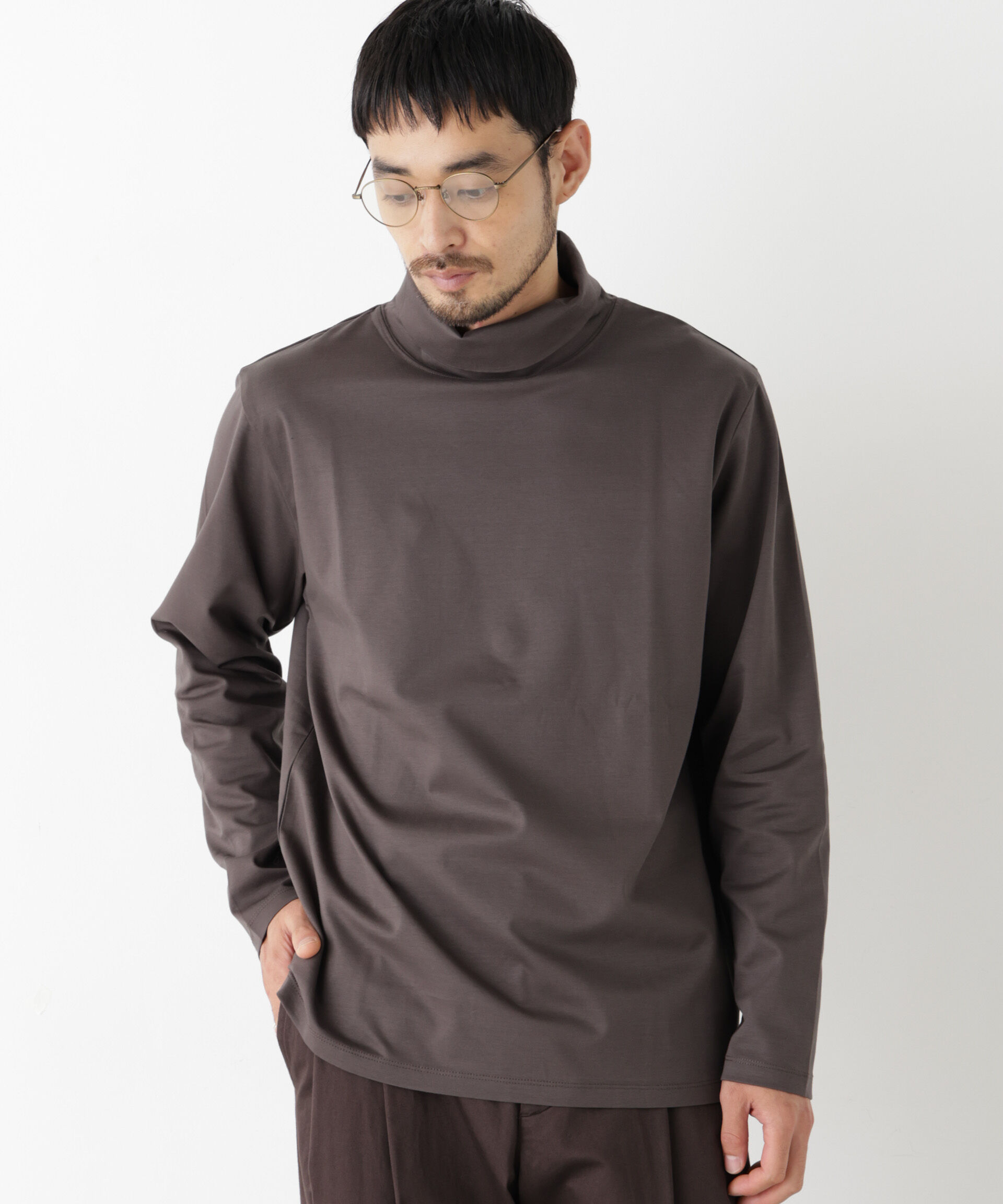 NANO universe「ジャケT(R) プレミアム タートルネック 長袖」|Tシャツ・カットソー|モカ3