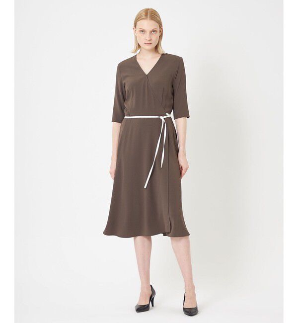 BEIGE,「【L-size】CINDY / カシュクールワンピース」|ワンピース|