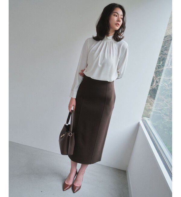 BEIGE,「【人気シリーズ】EVA / ハイネックロングスリーブブラウス」|シャツ・ブラウス|
