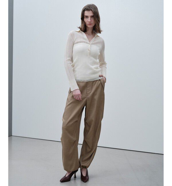 BEIGE,「GOVERNOR / シアーリブ スキッパーニット」|ニット・セーター|