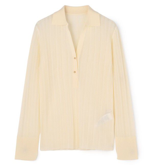 BEIGE,「GOVERNOR / シアーリブ スキッパーニット」|ニット・セーター|
