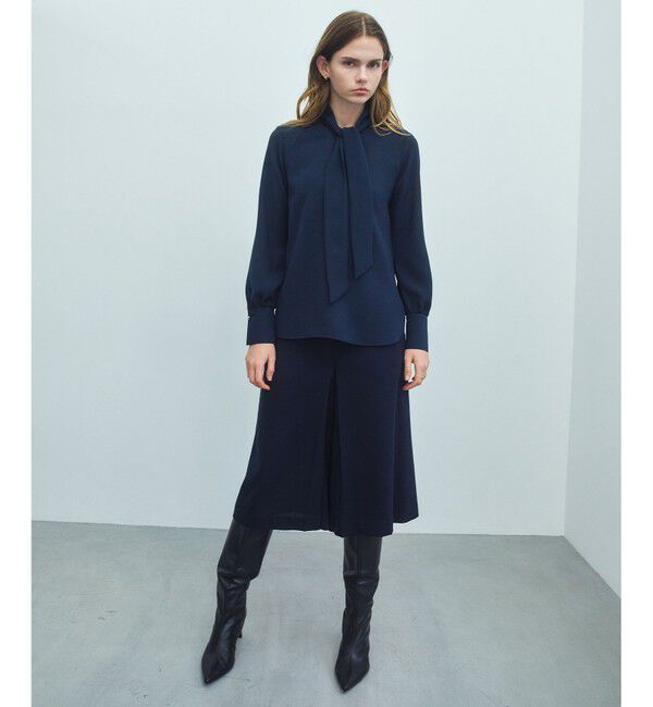 BEIGE,「STOW / スカーフボウタイブラウス」|シャツ・ブラウス|Navy