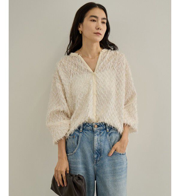 SALON adam et rope'「【WEB限定】シアージャガード2WAYブラウス」|シャツ・ブラウス|