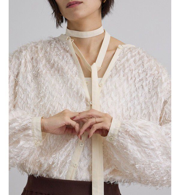 SALON adam et rope'「【WEB限定】シアージャガード2WAYブラウス」|シャツ・ブラウス|