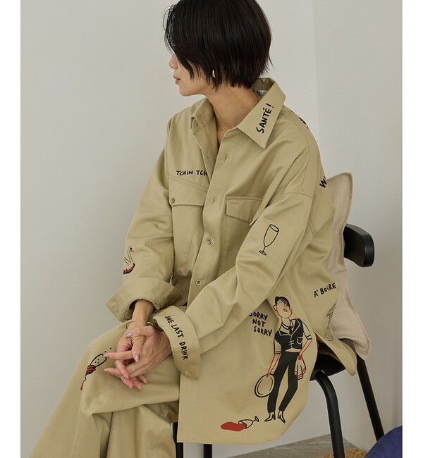 SALON adam et rope'「【Camille de Cussac for SALON】アートプリントオーバーシャツ / セットアップ対応」|シャツ・ブラウス|