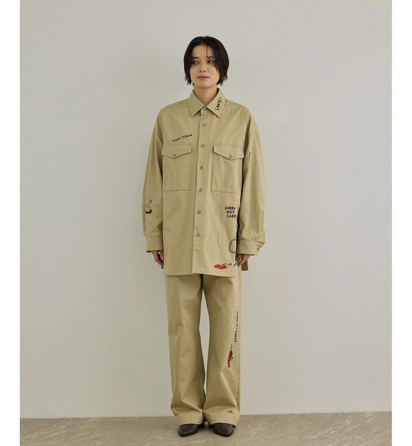 SALON adam et rope'「【Camille de Cussac for SALON】アートプリントオーバーシャツ / セットアップ対応」|シャツ・ブラウス|