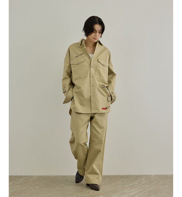 SALON adam et rope'「【Camille de Cussac for SALON】アートプリントオーバーシャツ / セットアップ対応」|シャツ・ブラウス|