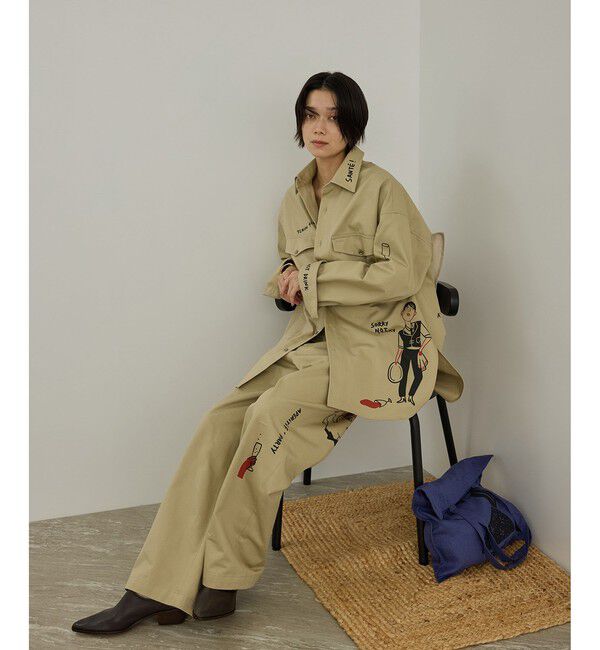 SALON adam et rope'「【Camille de Cussac for SALON】アートプリントオーバーシャツ / セットアップ対応」|シャツ・ブラウス|
