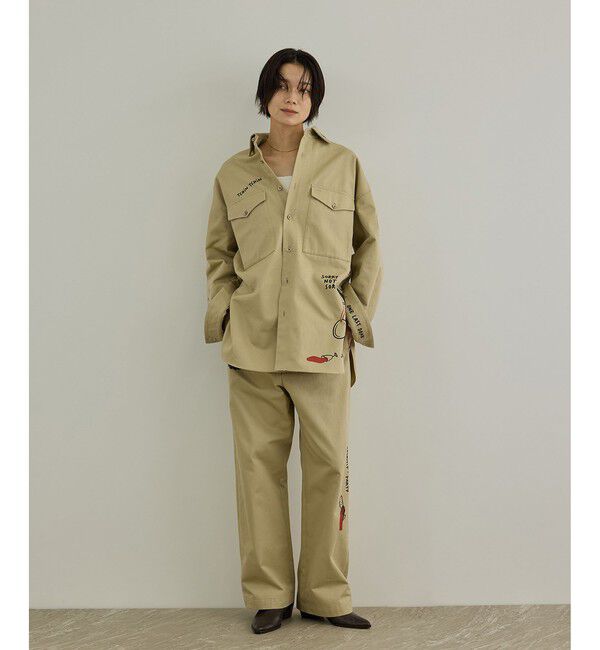SALON adam et rope'「【Camille de Cussac for SALON】アートプリントオーバーシャツ / セットアップ対応」|シャツ・ブラウス|
