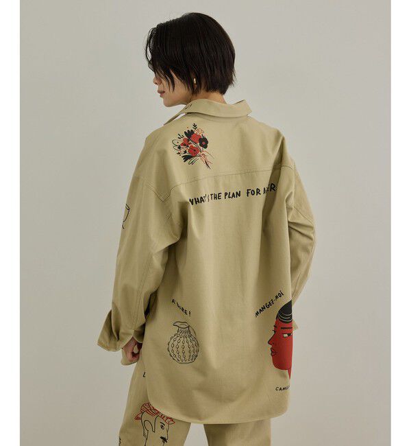 SALON adam et rope'「【Camille de Cussac for SALON】アートプリントオーバーシャツ / セットアップ対応」|シャツ・ブラウス|