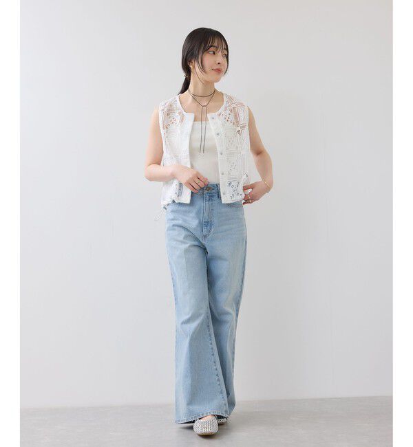 VIS「【WEB限定】クロシェレースシャツベスト」|シャツ・ブラウス|