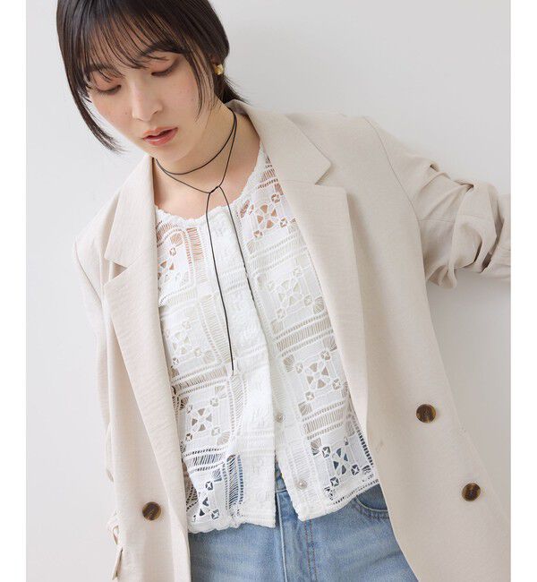 VIS「【WEB限定】クロシェレースシャツベスト」|シャツ・ブラウス|