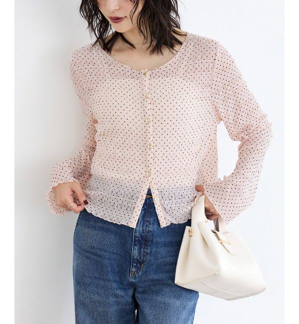 VIS「ドットシャーリングシアーカーディガン」|カーディガン|