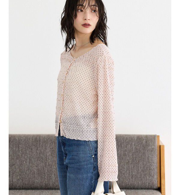 VIS「ドットシャーリングシアーカーディガン」|カーディガン|