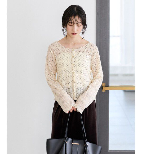 VIS「ドットシャーリングシアーカーディガン」|カーディガン|