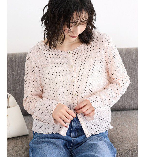 VIS「ドットシャーリングシアーカーディガン」|カーディガン|