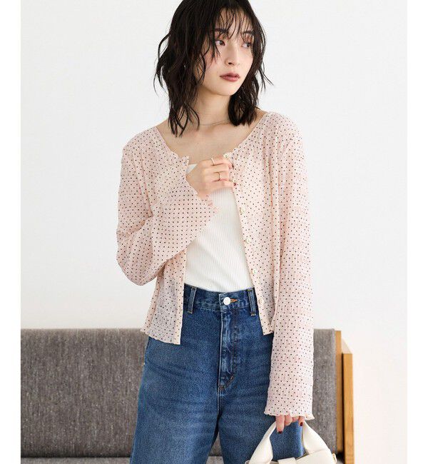 VIS「ドットシャーリングシアーカーディガン」|カーディガン|
