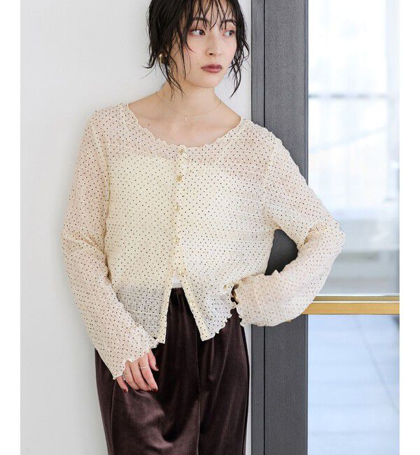 VIS「ドットシャーリングシアーカーディガン」|カーディガン|