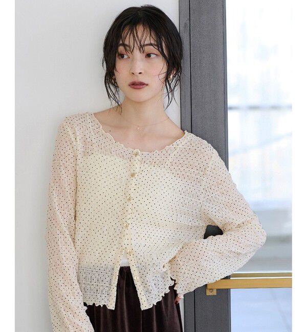 VIS「ドットシャーリングシアーカーディガン」|カーディガン|