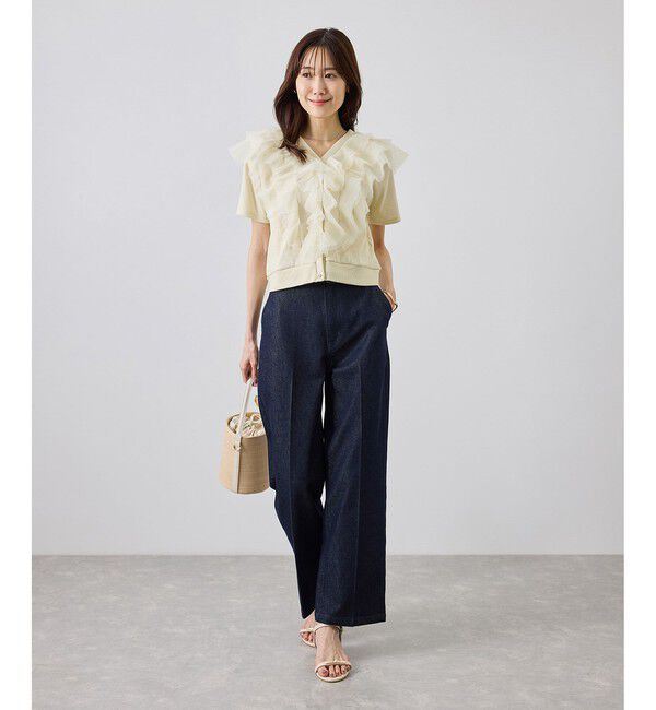 Rope&rsquo;Picnic「【ちゃんと+かわいい保証】チュールフリルカットトップス/UVケア」|Tシャツ・カットソー|