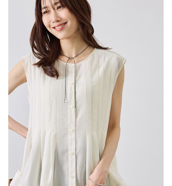 Rope&rsquo;Picnic「【WEB限定カラー】タックデザインペプラムシャツ」|シャツ・ブラウス|ホワイト(10)