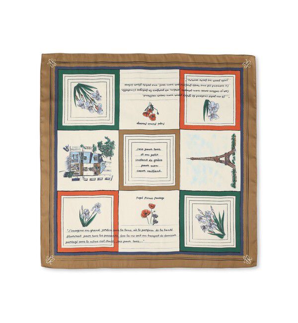 ROPE PICNIC PASSAGE「PARIS Peaceful Scenery スカーフ 70cm」|バンダナ・スカーフ|