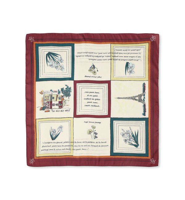 ROPE PICNIC PASSAGE「PARIS Peaceful Scenery スカーフ 70cm」|バンダナ・スカーフ|