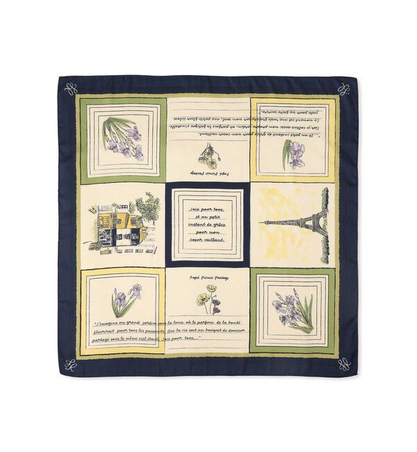 ROPE PICNIC PASSAGE「PARIS Peaceful Scenery スカーフ 70cm」|バンダナ・スカーフ|