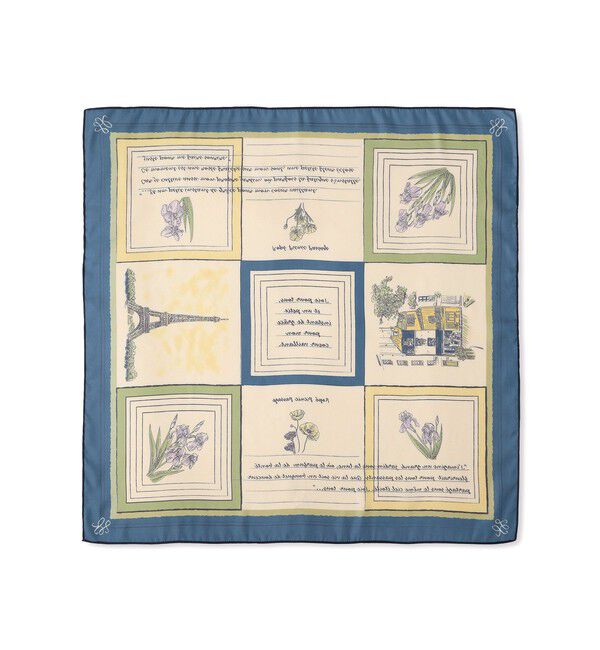 ROPE PICNIC PASSAGE「PARIS Peaceful Scenery スカーフ 70cm」|バンダナ・スカーフ|