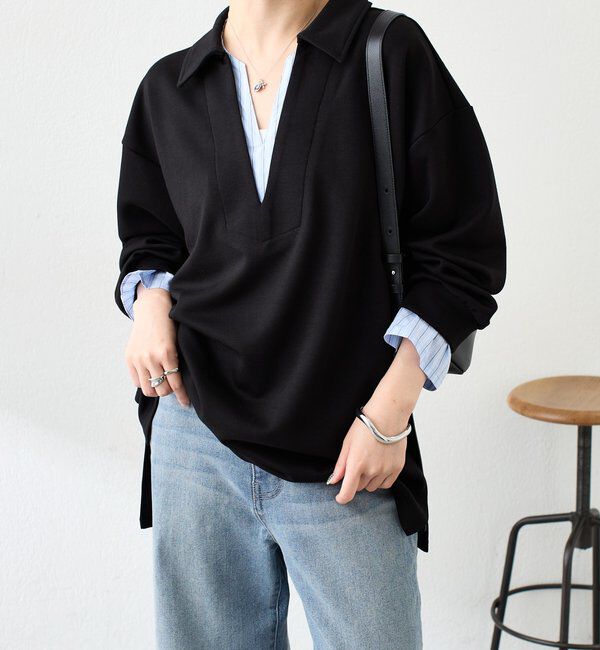  「《レイヤード風アイテム》シャツドッキングポンチプルオーバー」|Tシャツ・カットソー|