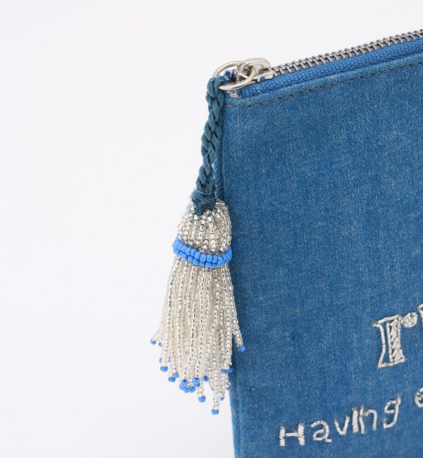  「【インド刺繍】フラットポーチ」|その他|